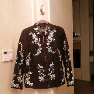 Denim & Company Black Embroidered Jacket